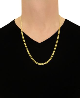 Figaro Link 26" Chain Necklace (4mm) in Solid 14k Gold