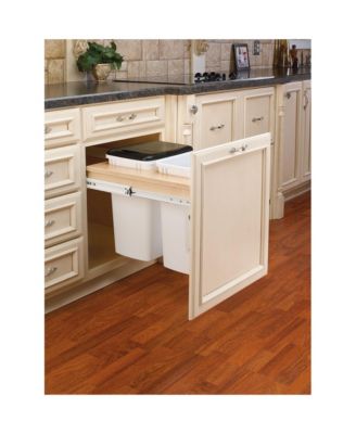 Double Pullout Top Mount Trash Can 35 qt., White, 4WCTM-21DM2