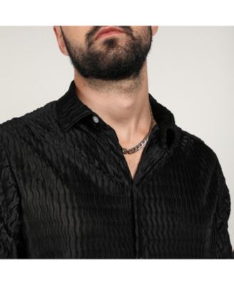 Men's Onyx Black Curly-Creased Shirt