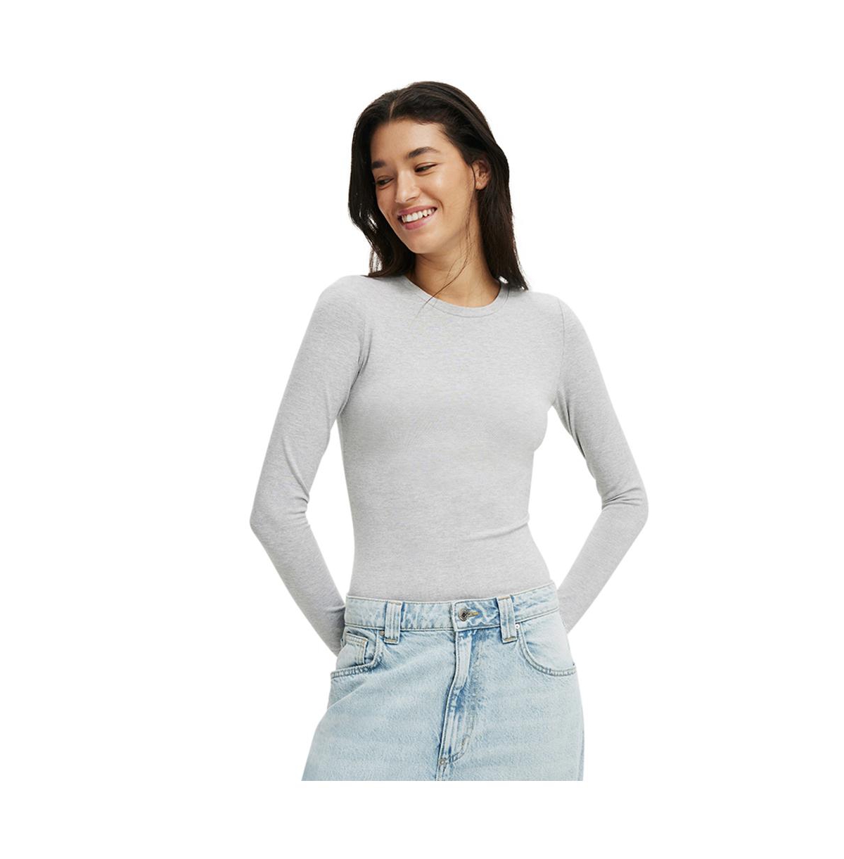 Women's All Day Crew Long Sleeve - Grey marle