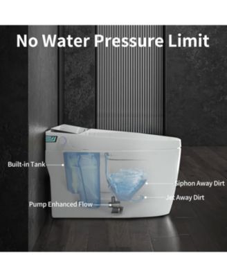 Smart Toilet Bidet with Tank Built in, Auto Open/Close, Heated Seat, Automatic Flush Bidet Toilet,Night Light, Elongated Japanese Toilets for Bathroom