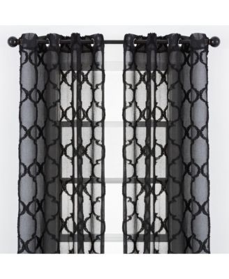 Premium 2-Panel Faux Linen Shimmer Textured Sheer Curtain Panels - for Windows Living Room Bedroom Office - Translucent Window Drapes for Home- 52 x 63 Inches Long - Taupe