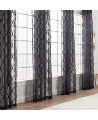 Premium 2-Panel Faux Linen Shimmer Textured Sheer Curtain Panels - for Windows Living Room Bedroom Office - Translucent Window Drapes for Home- 52 x 108 Inches Long - White