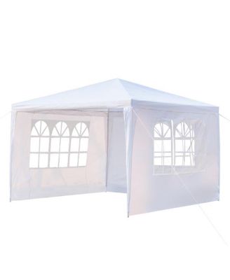 Waterproof Camping Tent with Three-Sided Coverage and Spiral Tube Frame-White