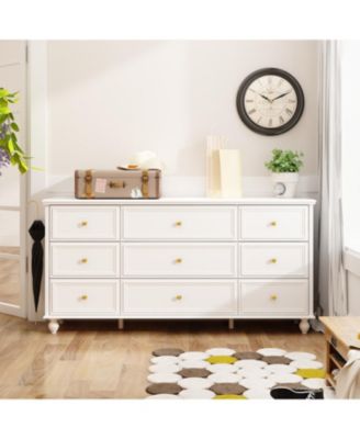 Modern 9-Drawer Wooden Chest of Drawers