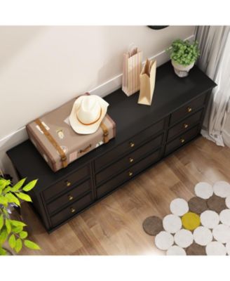 Modern 9-Drawer Wooden Chest of Drawers