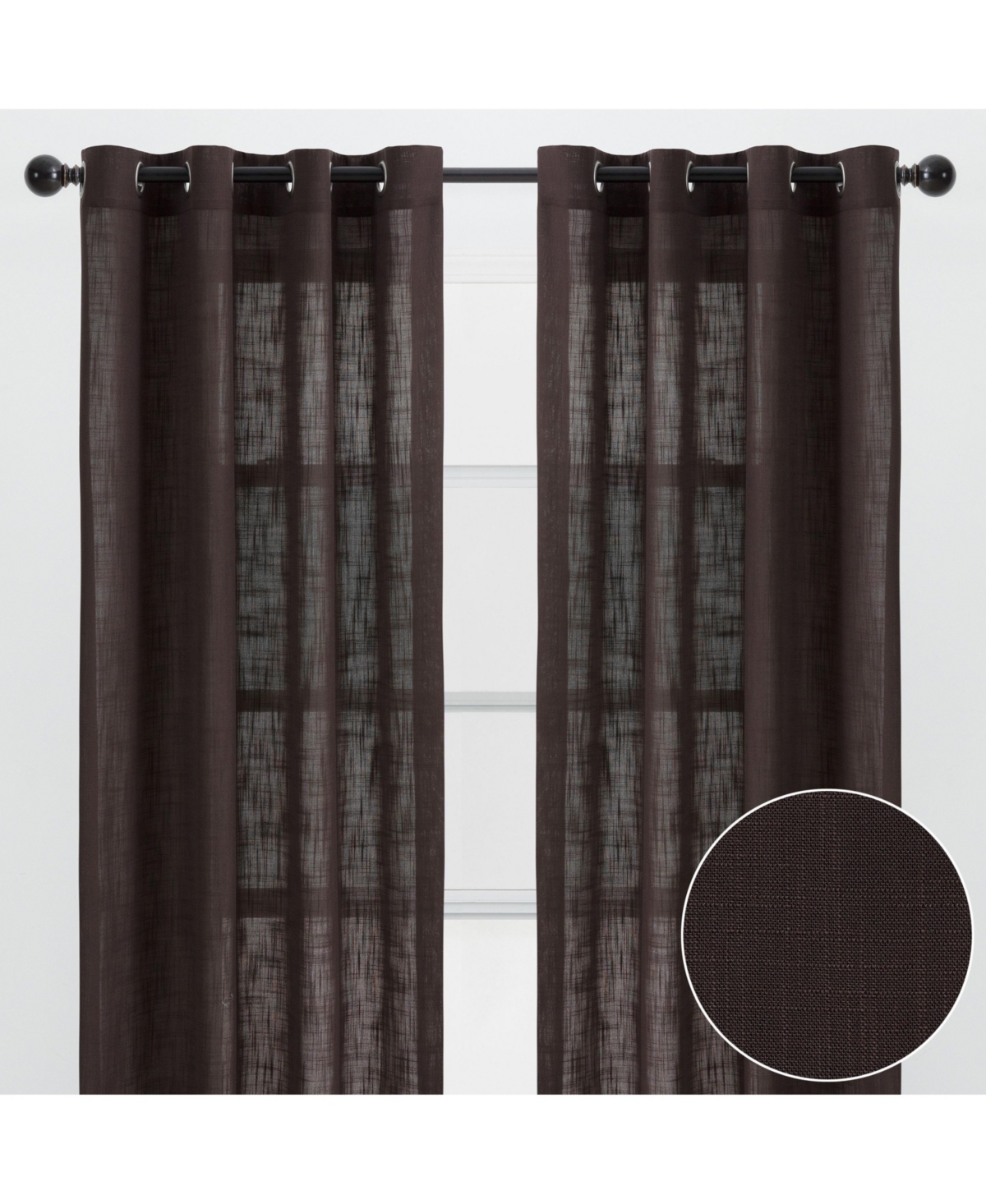 Chanasya Premium 2-Panel Soft Textured Semi Sheer Grommet Curtains for Window Living Room Bedroom Kitchen Office - Light Filtering Privacy Window Trea