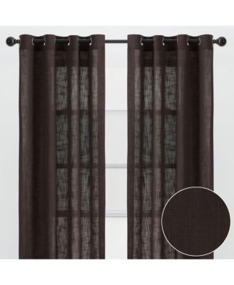 Premium 2-Panel Soft Textured Semi Sheer Grommet Curtains for Window Living Room Bedroom Kitchen Office - Light Filtering Privacy Window Treatment Drapes - 52 x 108 Inches - Taupe
