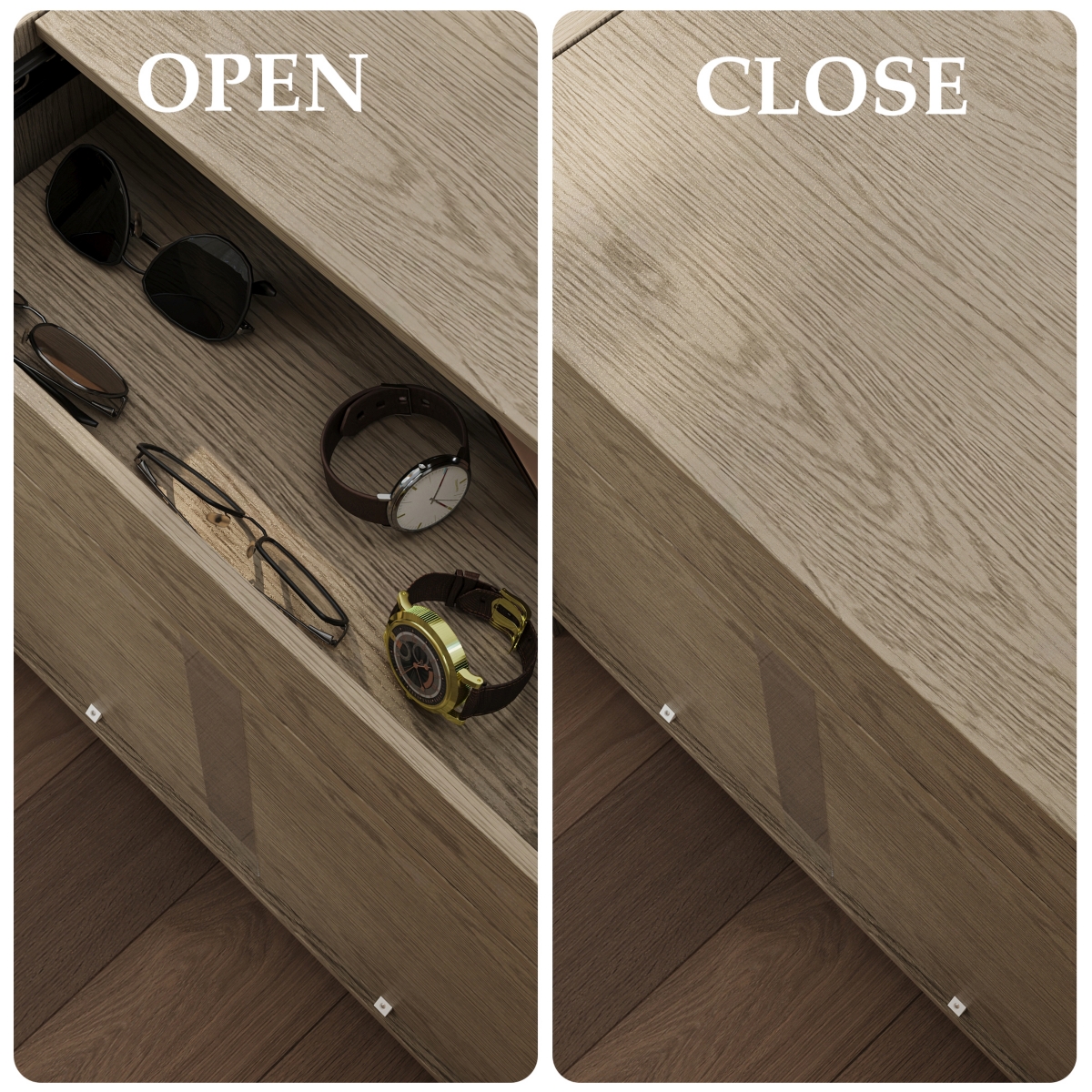 Nightstand with Hidden Drawer and Electronic Lock,Nfc Control,Bedside Table,Chest of Drawers