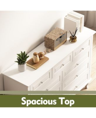 9-Drawer Gray Wood Dresser Bedroom Storage Cabinet Modern Style