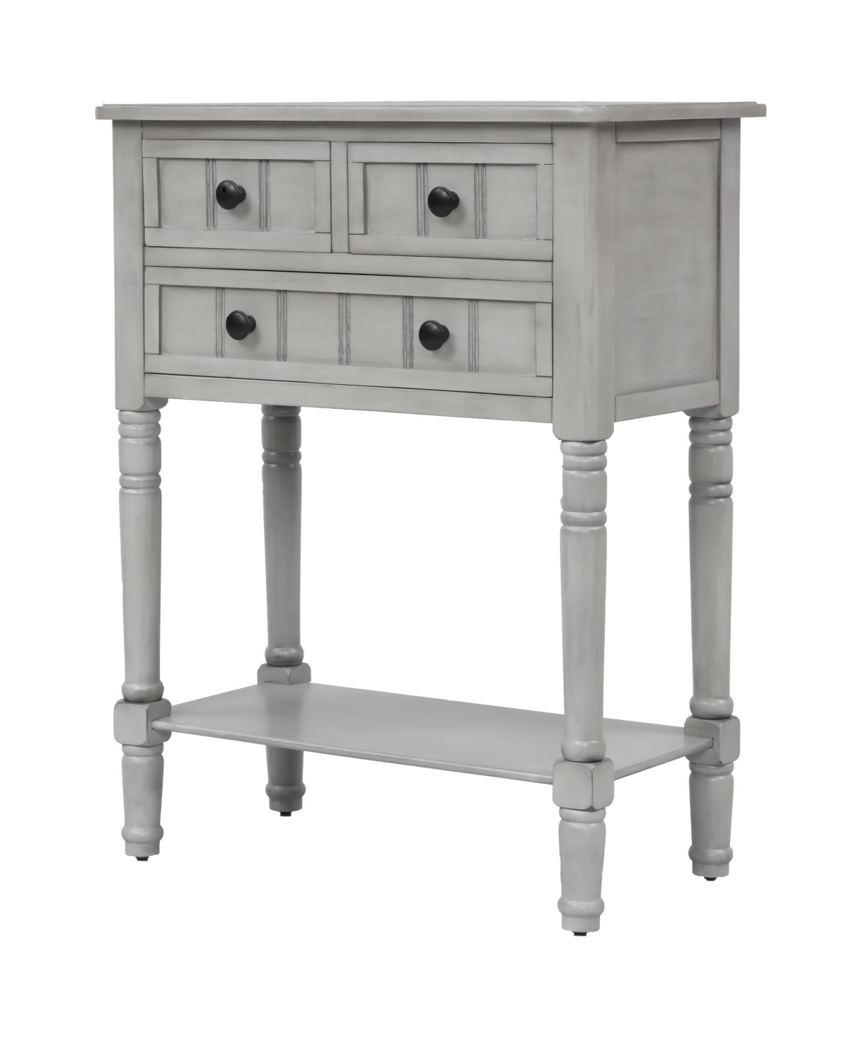 Slickblue Narrow Console Table, Slim Sofa Table with Three Storage Drawers and Bottom Shelf for Living Room, Easy Assembly