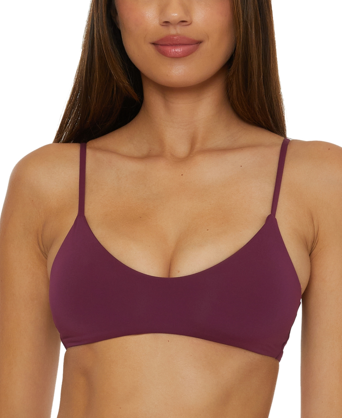Becca Women's Muse Mesh-overlay Multi-way Bralette Bikini Top In Aubergine