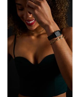 Women's Raquel Three-Hand Date Black Stainless Steel Watch, 23mm