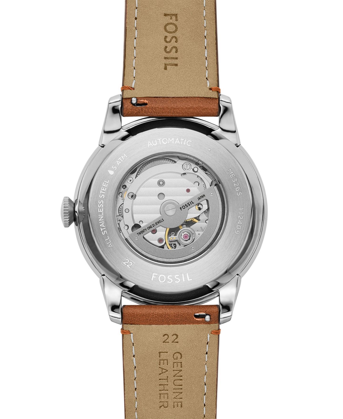 Мужские часы Fossil Townsman Automatic Brown Leather 44mm — фото 3