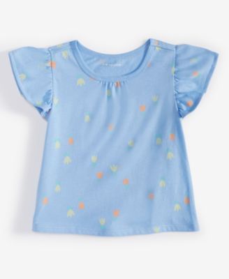 First Impressions - Baby Girls Short-Sleeve Tulip Twirl Printed T-Shirt