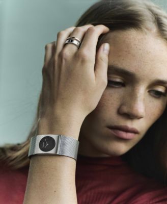 Women's Pulse Silver Stainless Steel Mesh Watch 26.40mm