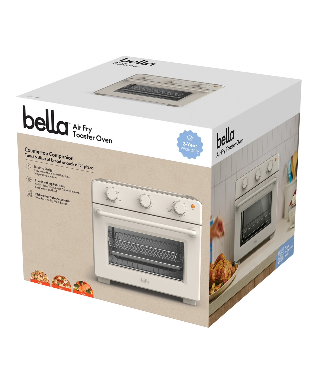 Bella 7-function Air Fryer Toaster Oven In Oatmilk