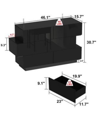 High Gloss White Wood 6-Drawer Chest of Drawers