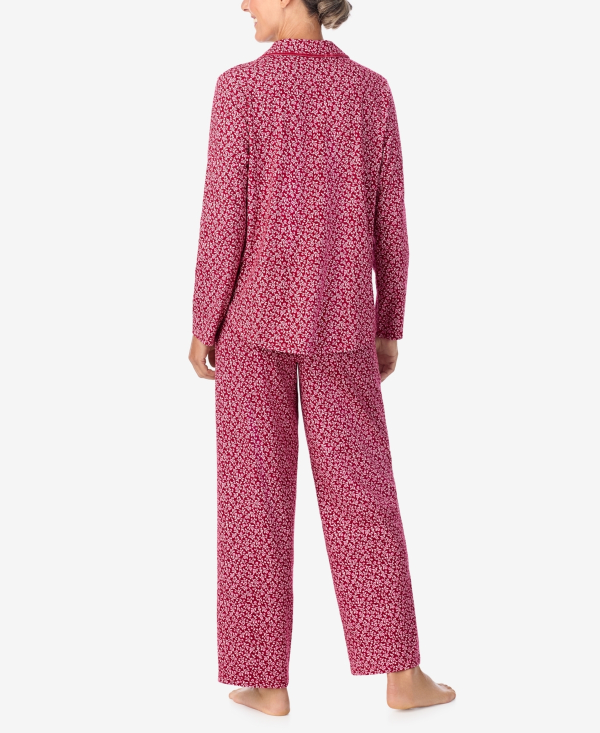 Women's Long Sleeve Pajama Set - Wine Vine Floral Rrint