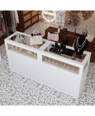  Storage/Display Cabinet with Glass Top , Bedroom Dresser Armoire Island