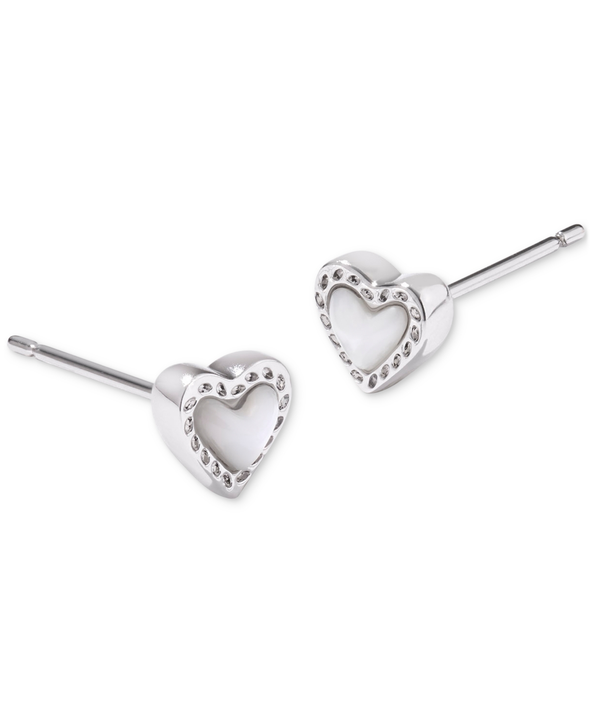 Kendra Scott Stone Heart Stud Earrings In Ivory Mother Of Pearl