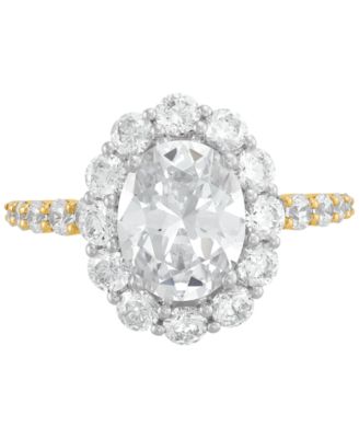 IGI Certified Lab Grown Diamond Oval Halo Engagement Ring (3-1/2 ct. t.w.) in 14k Gold