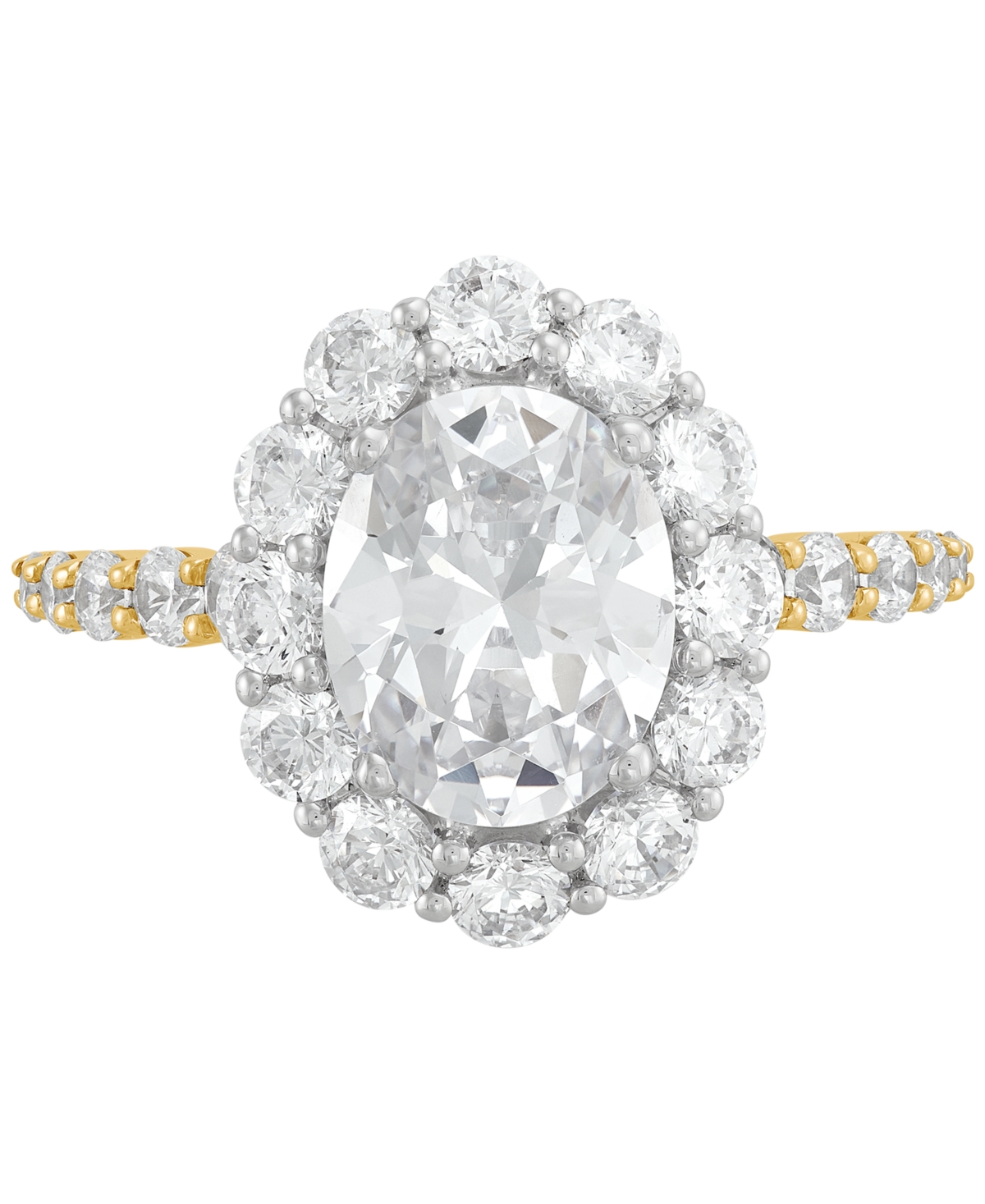 Grown With Love Igi Certified Lab Grown Diamond Oval Halo Engagement Ring (3-1/2 Ct. T.w.) In 14k Gold In Yellow Gold
