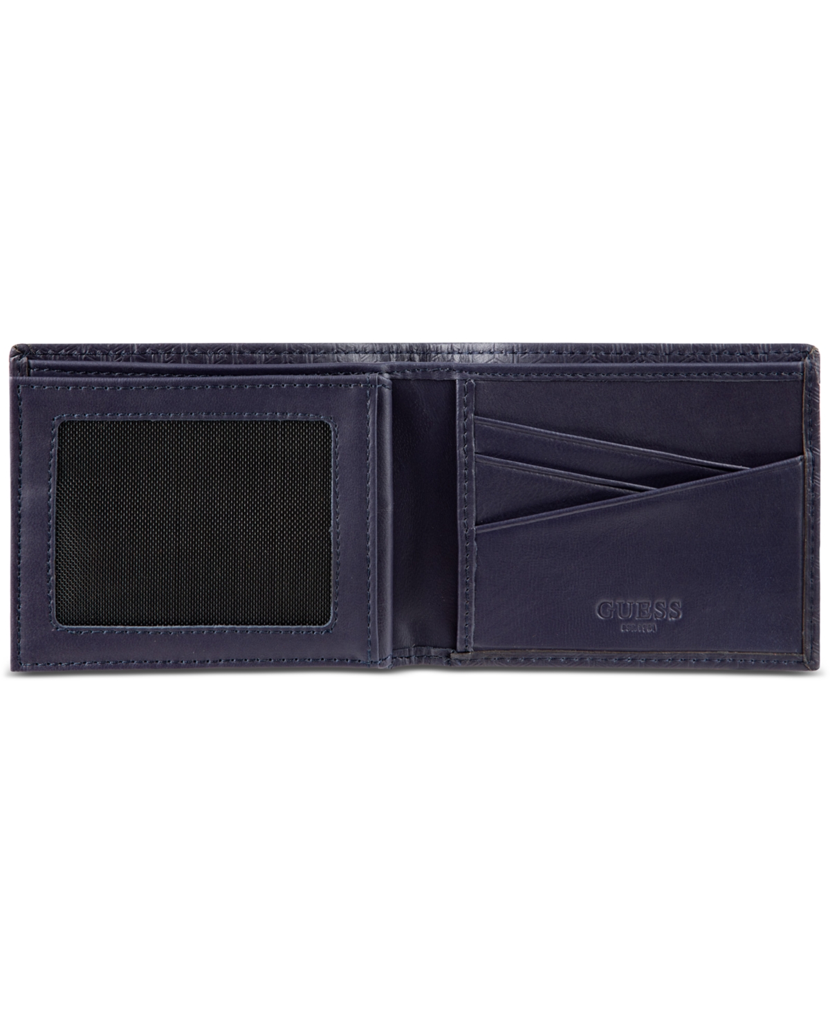 GUESS MEN'S GUESS CUBE EMBOSSED LEATHER WALLET 