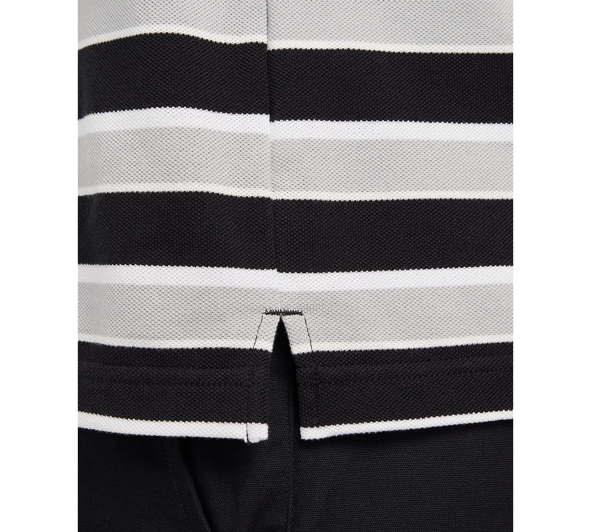 Nike Men's Long-Sleeve Striped Polo Shirt -whit