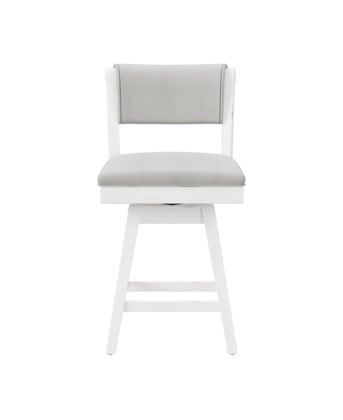 Hillsdale 37.75" Wood And Upholstered Clarion Counter Height Swivel Stool In Sea White