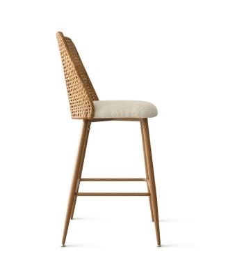 Set Of 3  Rattan Boucle27 Inch  Counter Stool