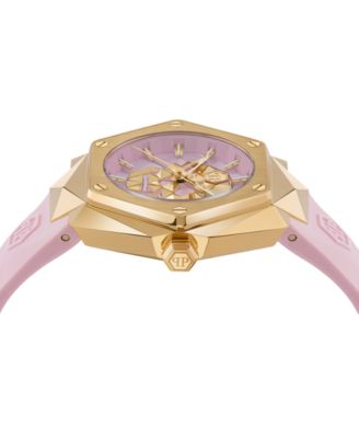 Women's Skull Spikes Pink Silicone Strap Watch 40mm