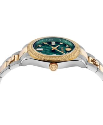 Women's Queen Crystal Two-Tone Stainless Steel Bracelet Watch 38mm