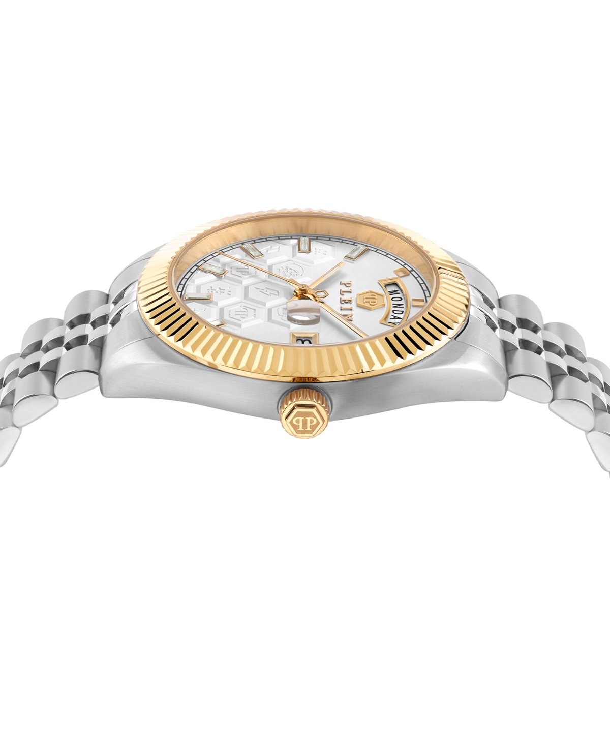 Philipp Plein Date Superlative Crystal Watch In Two Tone