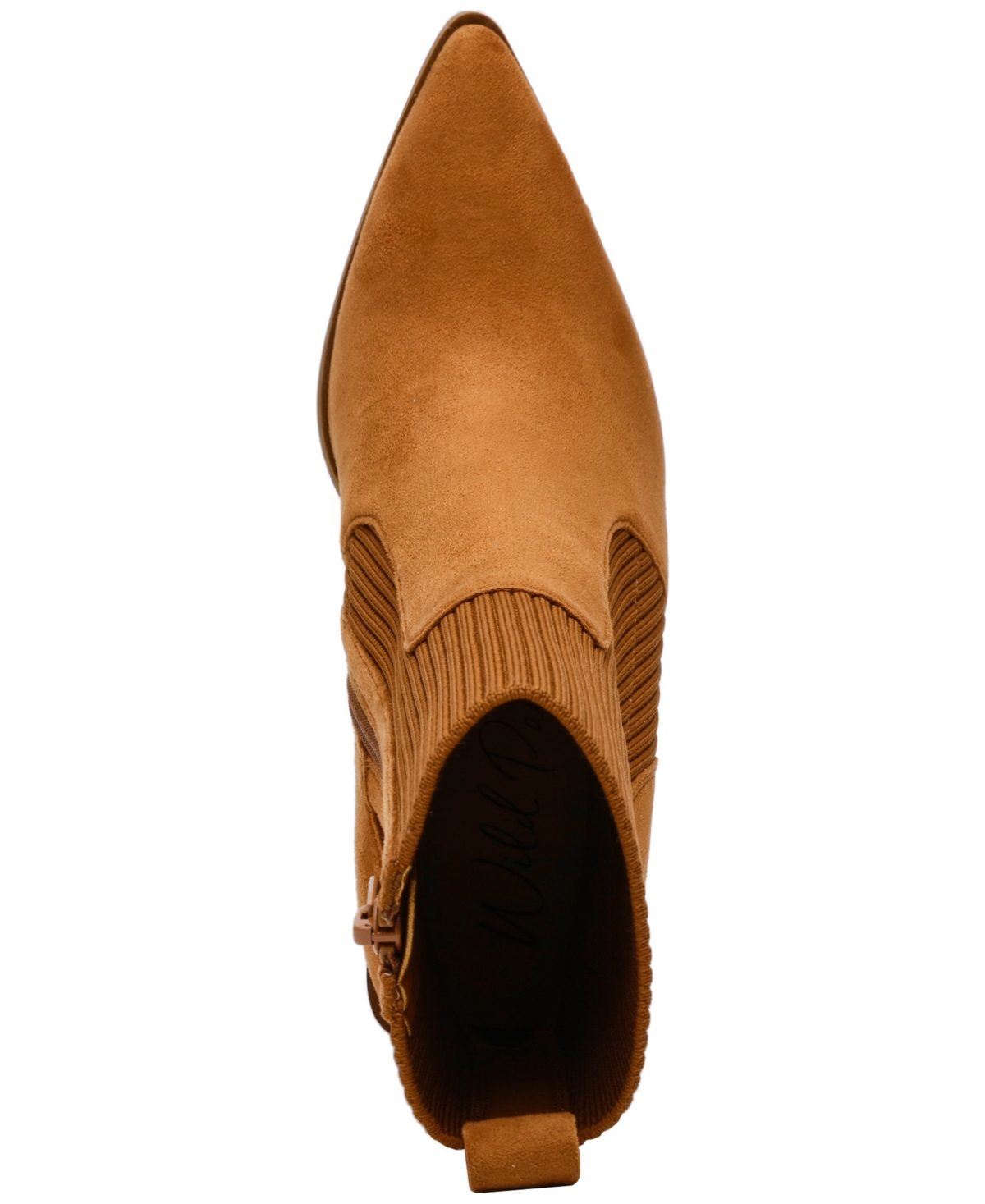 Wild Pair Trinityy Pointed-toe Pull-on Knit Dress Booties, Created For Macy's In Cognac Micro