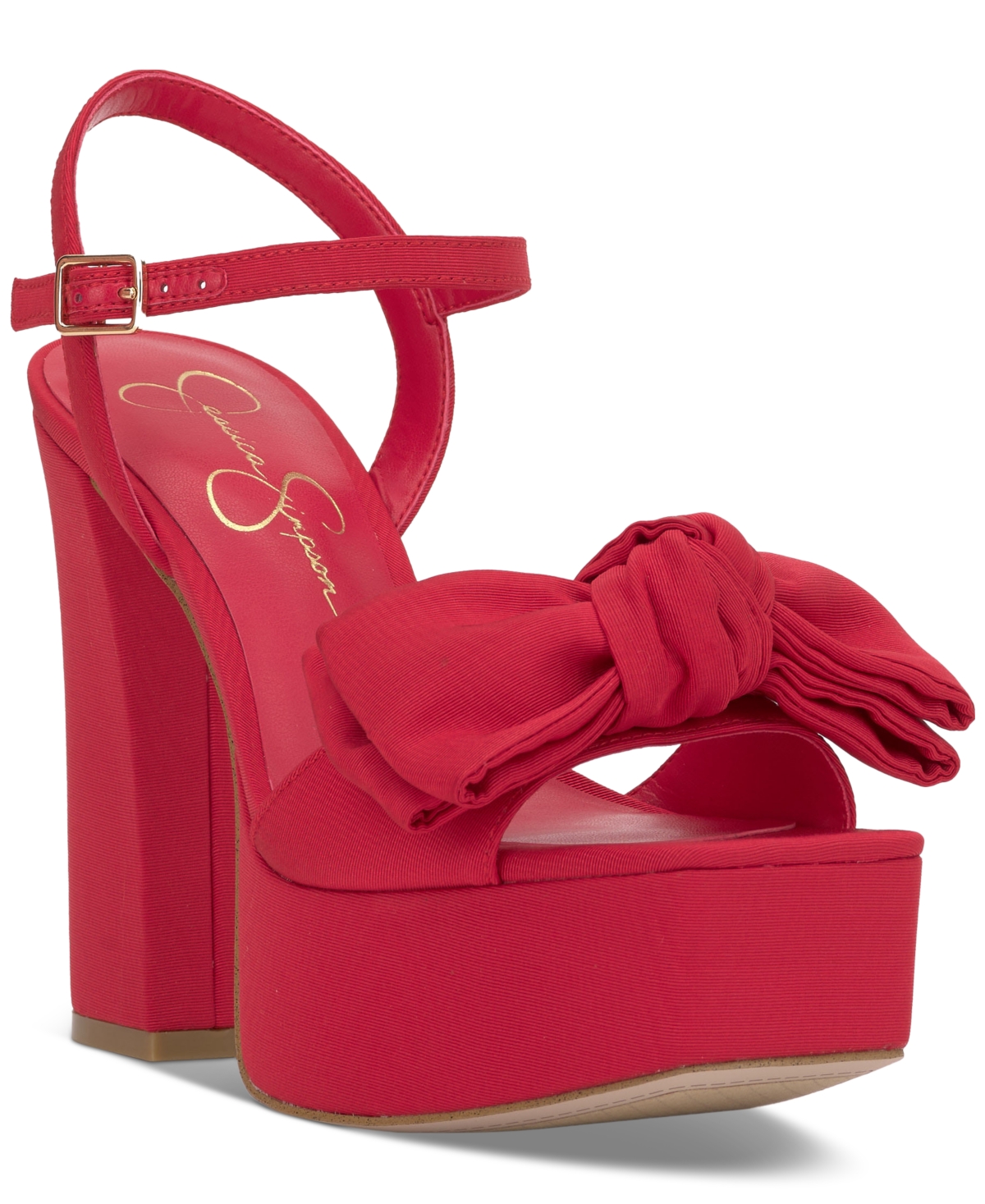 Women's Lollien Bow Platform Sandals - Red Muse Moire Satin