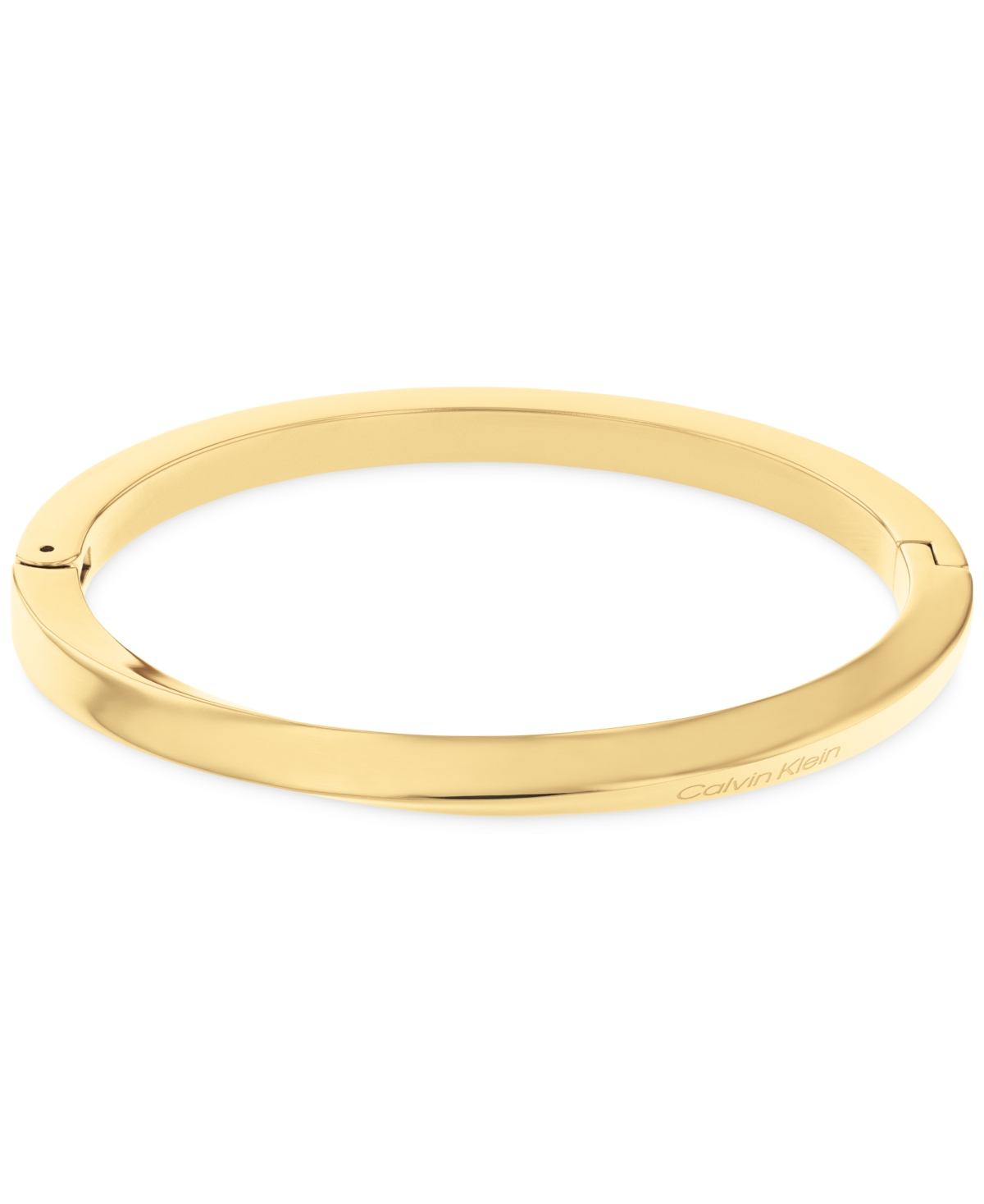 CALVIN KLEIN GOLD-TONE STAINLESS STEEL TWIST BANGLE BRACELET