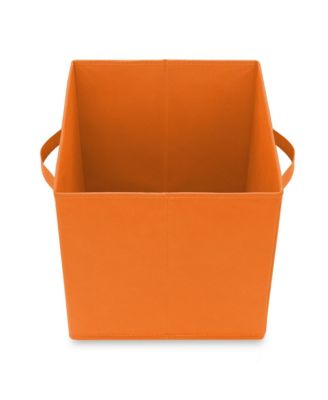 Set of 6 Fabric Storage Cube Bins, Orange - 11&amp;#x22; Collapsible Foldable Cloth Baskets for Shelves and Cubby Organizers