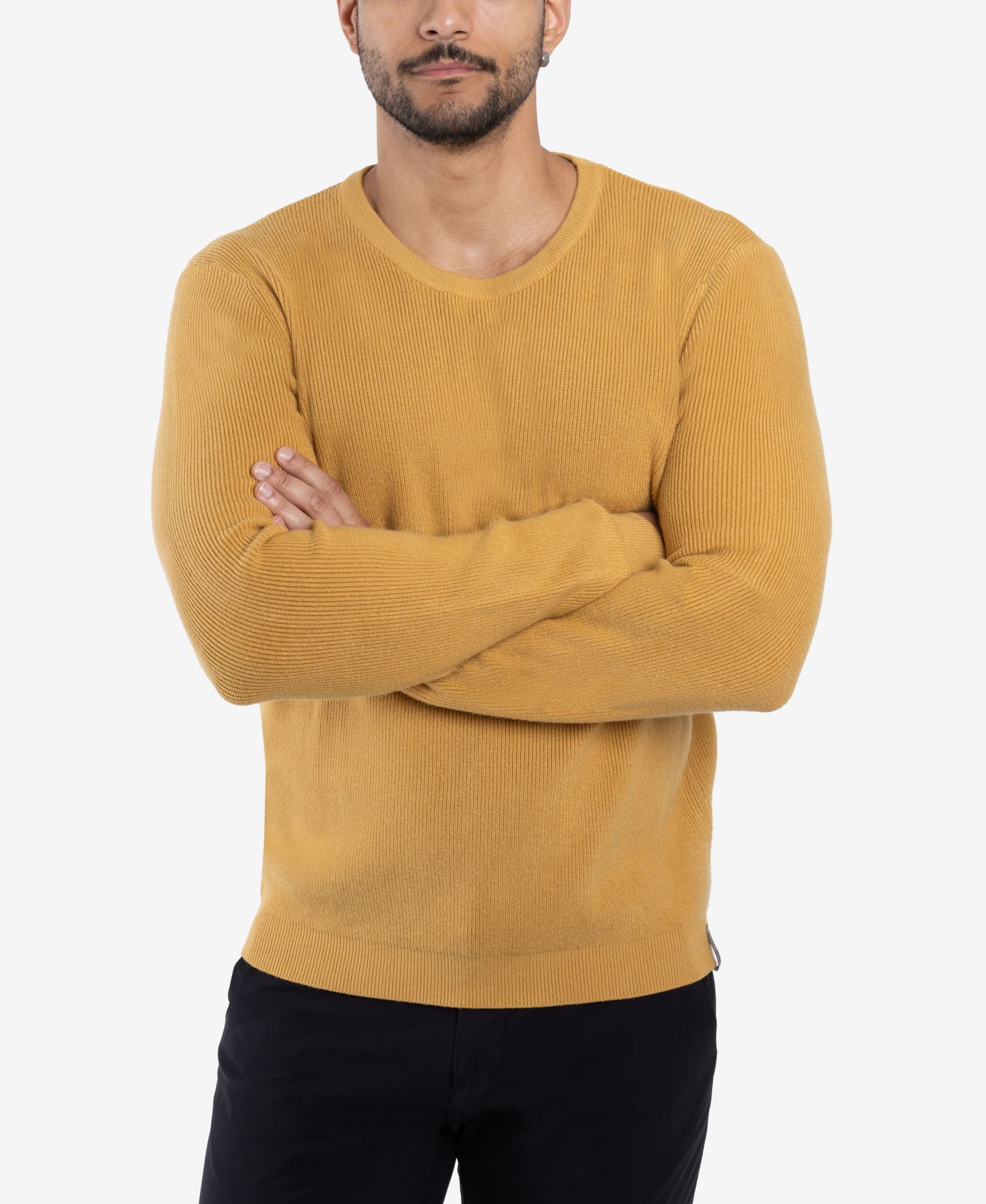 Мужской свитер SPRING + MERCER Ribbed Crew Neck, цвет: Медный — фото 4
