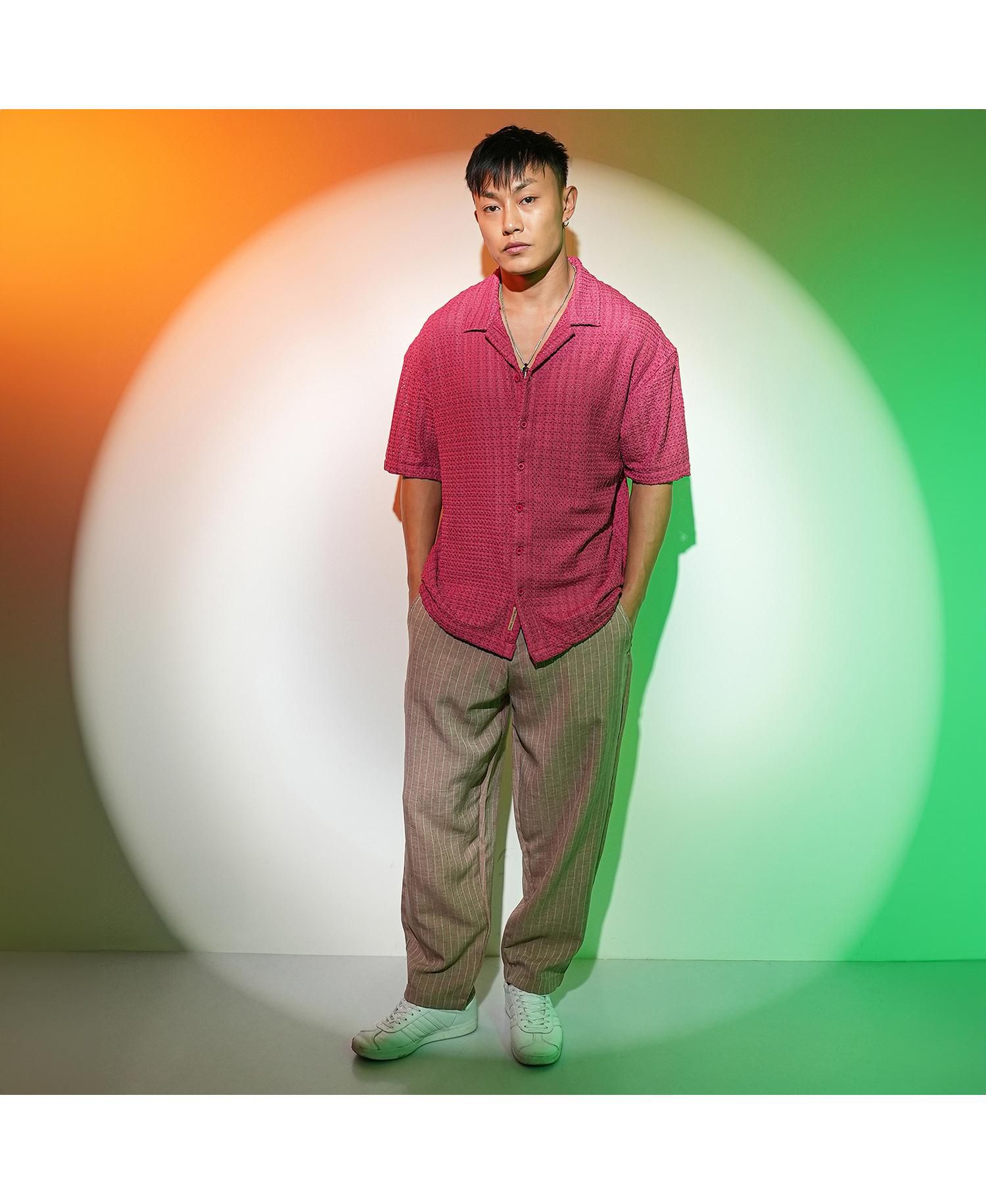 Men's Striped Fringe Shirt