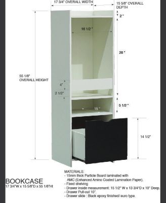 Anne 2-Shelf Kids Bookshelf Bookcase with Drawer, Toy Storage Playroom Organizer, White