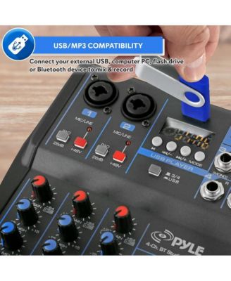 4-Channel Bluetooth Pro Audio DJ Sound Mixer