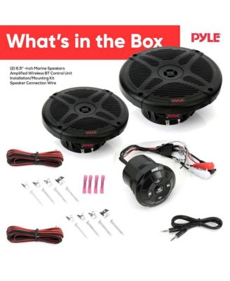 Waterproof-Rated Marine Speaker Kit, 6.5" Speakers, 600 Watt with Bluetooth