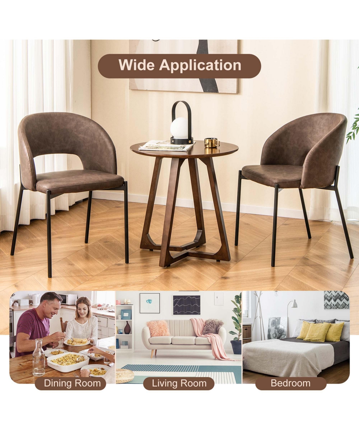 Dining Chair Set of with High-density Sponge Cushion Sturdy X-shaped Frame