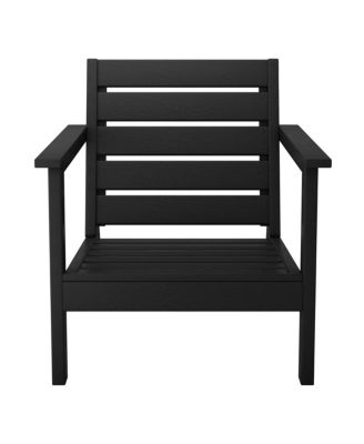 Outdoor Modern HDPE Patio Black Club Chair with Deep Seat Cushions