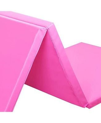 GoGym 6'x2'x1.5" Folding 3 Panel Exercise Gym Mat, Pink