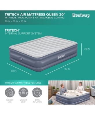 Tritech Air Mattress w/ Built-in AC Pump & Antimicrobial Coating, Queen