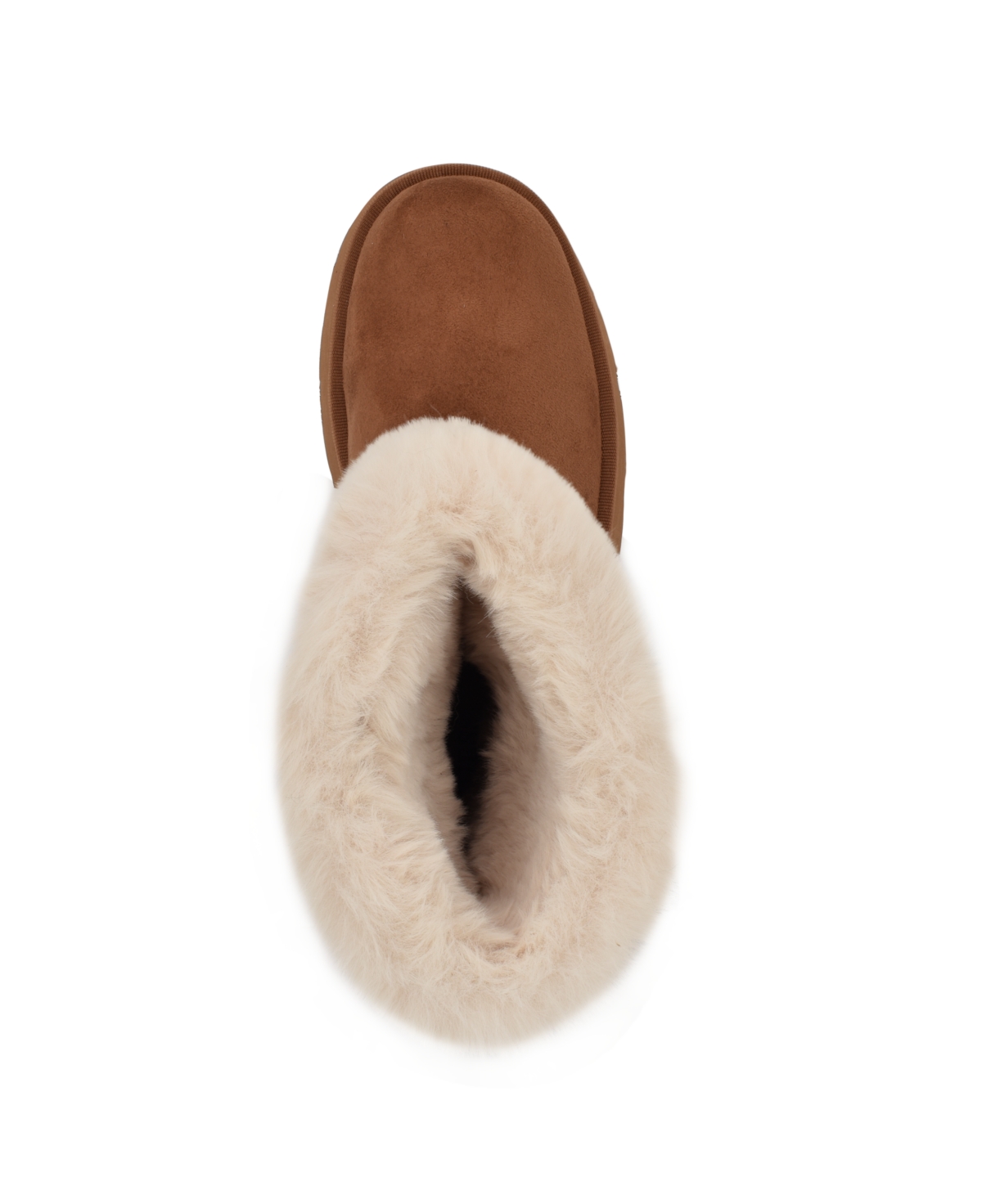Guess Women's Denla Cold Weather Faux Fur Cozy Booties In Honey Cognac Brown