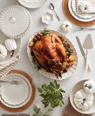 French Perle Carved Turkey Platter