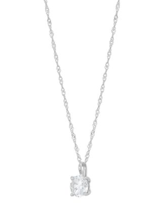 Diamond Solitaire 18" Pendant Necklace (1/2 ct. t.w.) in 14k Gold